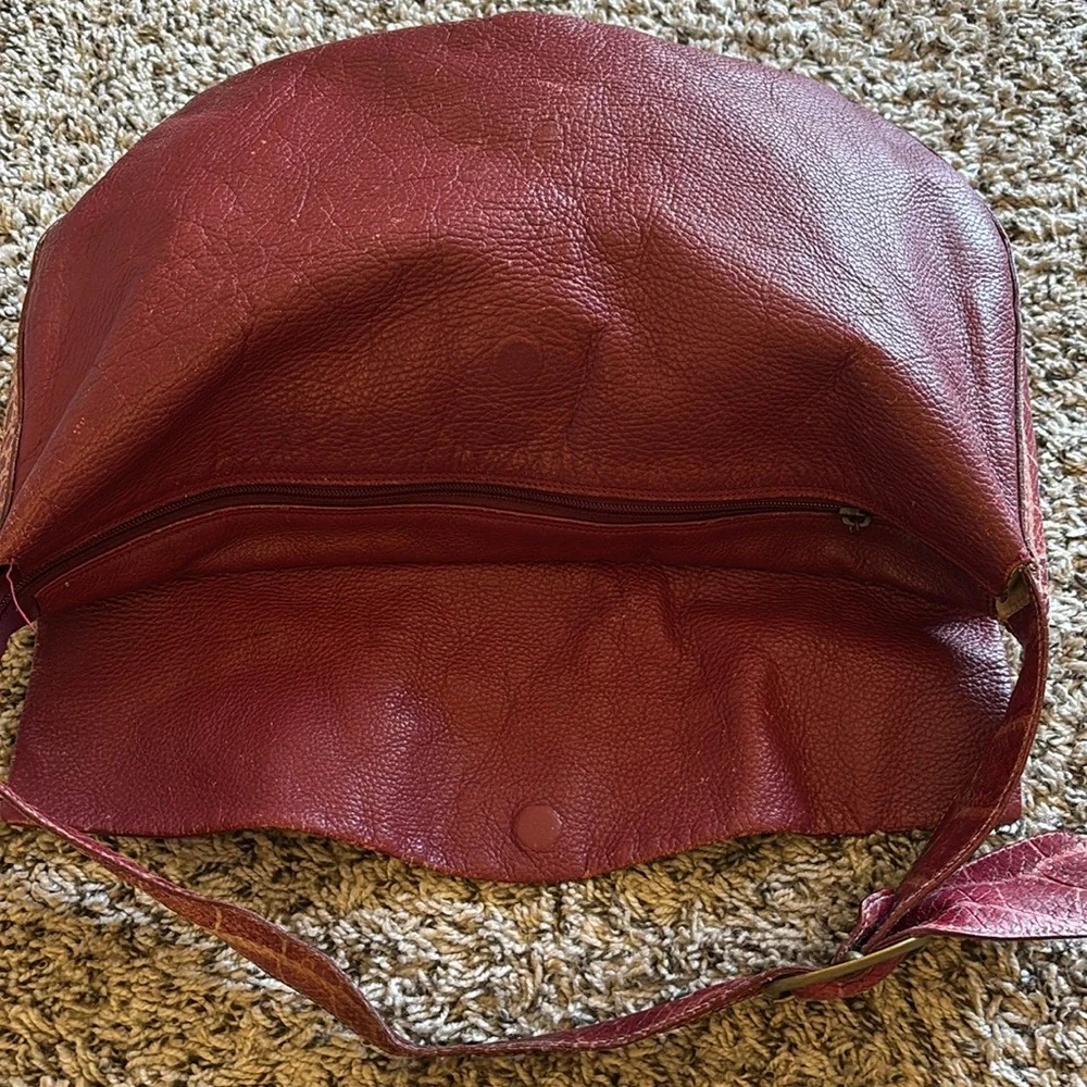 Petusco Burgundy Leather Shoulder 90s‎ Bag